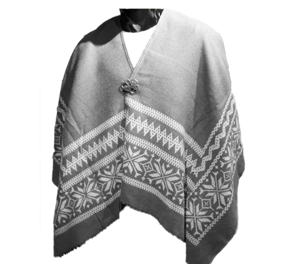Main Image Poncho, Star pattern, grey