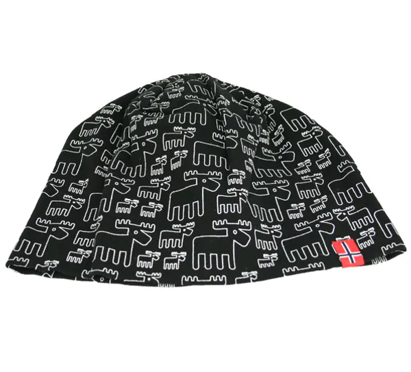 Hovedbilde Lue med elgdesign, sort