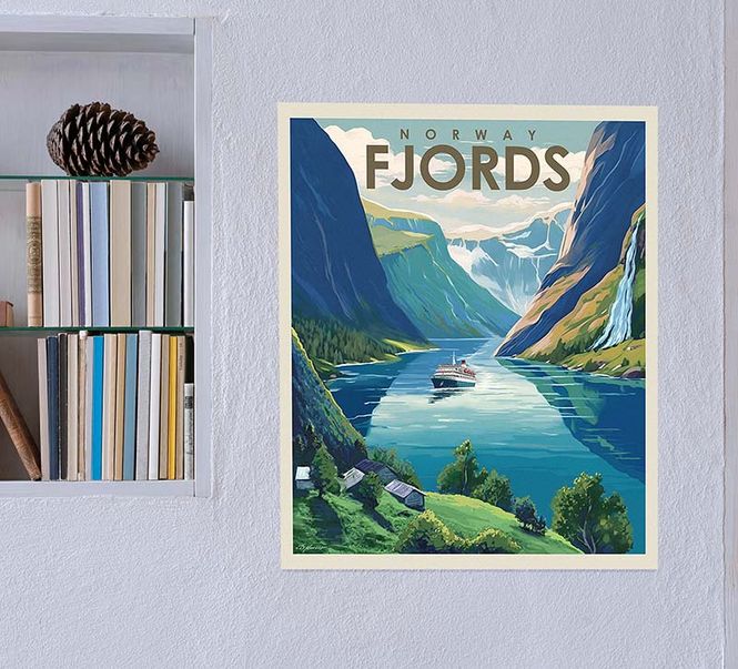 Hovedbilde Poster, Fjord, retro