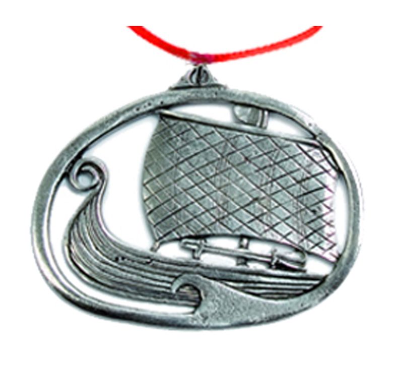 Ornament, Viking ship with sail Tinn-Per