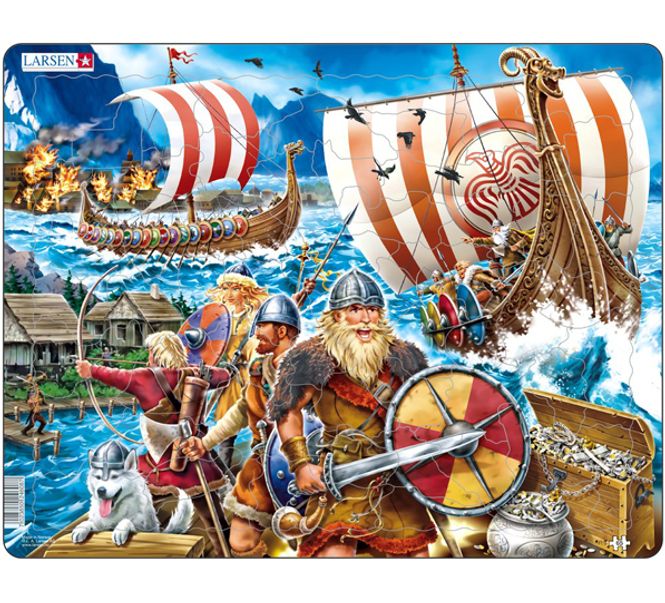 Hovedbilde Puslespill, Vikinger i kamp, 65 brikker