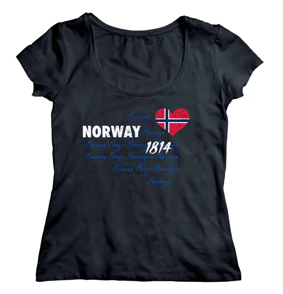 Hovedbilde T-skjorte, dame, Norway, sort