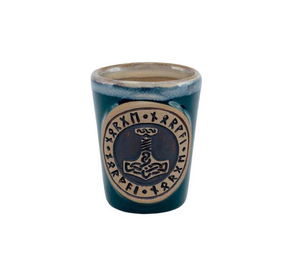 Main Image Ceramic shot glass, Thor's hammer, petrol