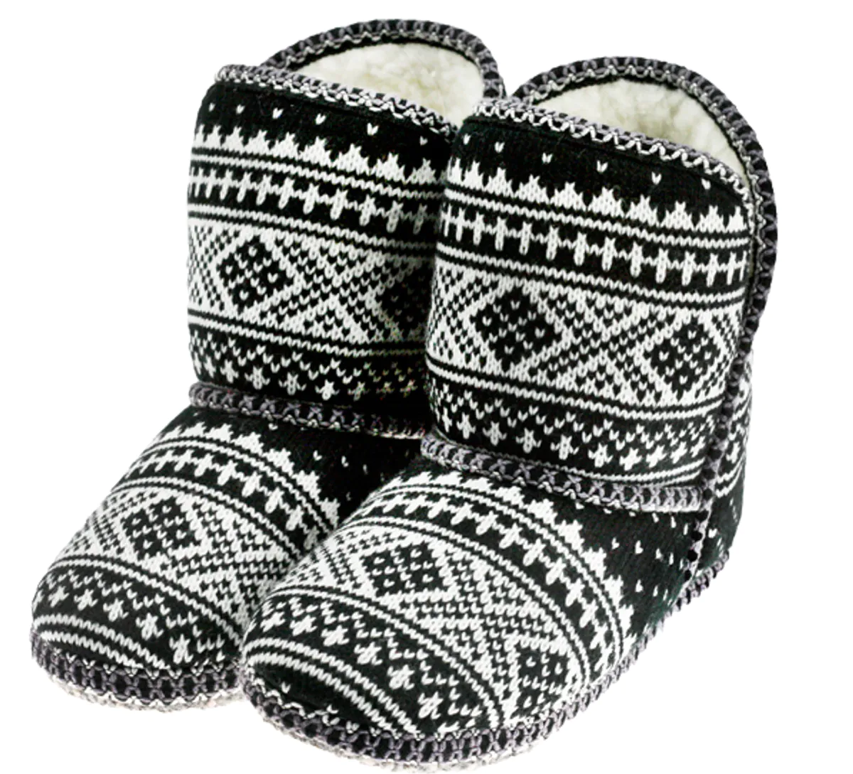 Tøffel med Setesdalsmønster, sort