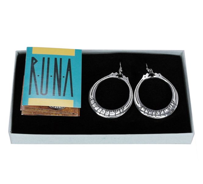 Main Image Earrings with runic writing Tinn-Per