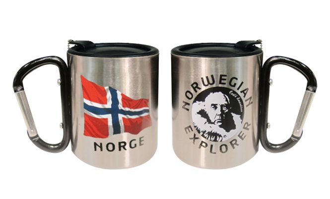 Main Image Termokopp med lokk, flagg og Amundsen, sort ...