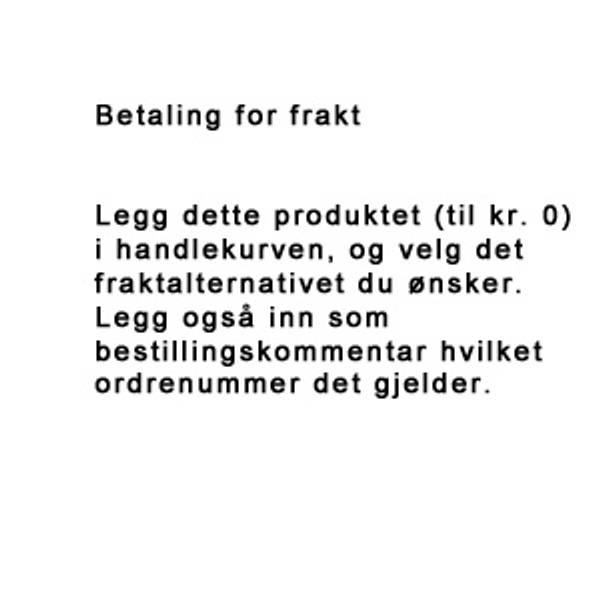 Hovedbilde Fraktbetaling