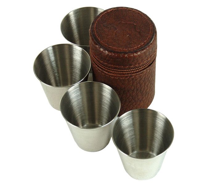 Main Image Set of 4 shot glasses in case