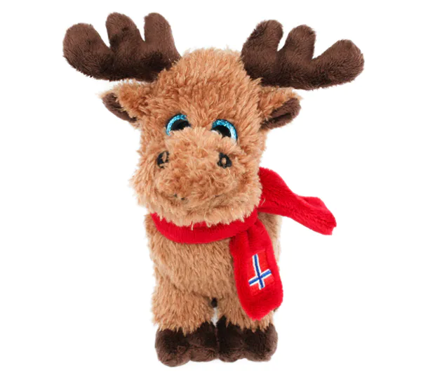 Main Image Elg med rød skjerf og flagg, blåøyed