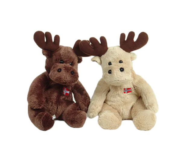 Main Image Moose w/embroidered Norwegian flag, set of 2 ...