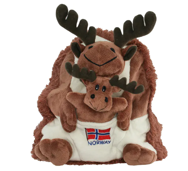 Main Image Ryggsekk med to elger, flagg og Norway