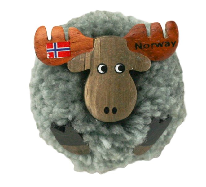 Main Image Magnet, gray pompom moose