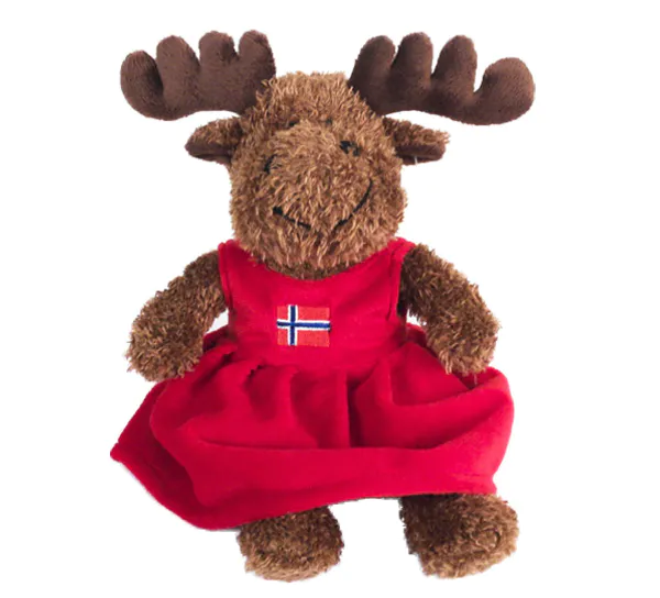 Main Image Elg i rød kjole, flagg,