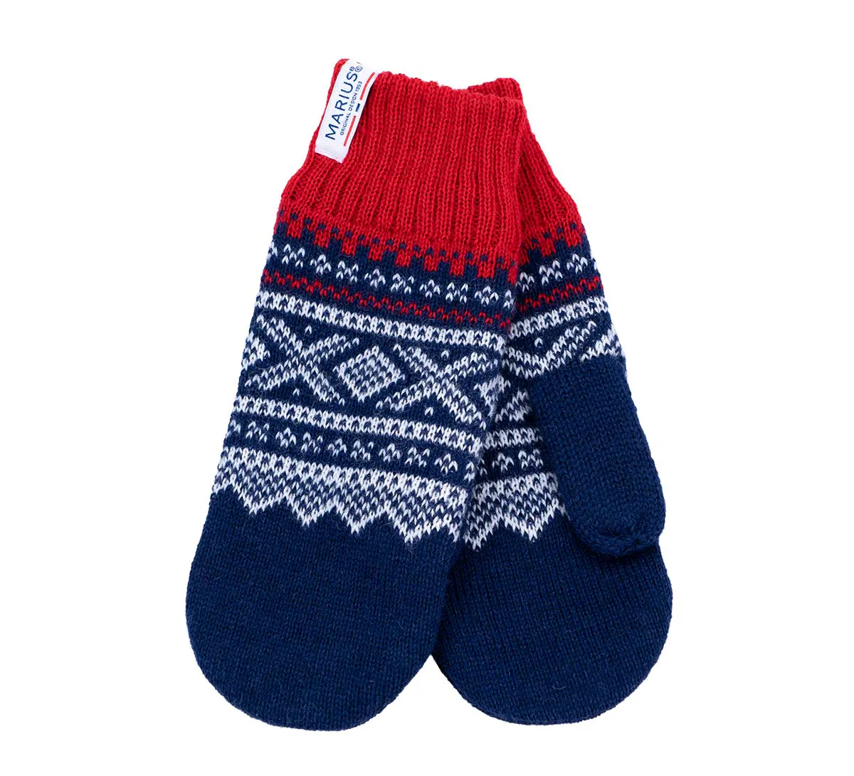 Woollen mittens, MARIUS® pattern, blue