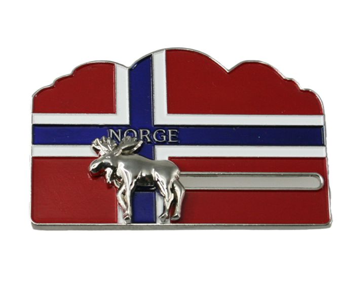 Main Image Magnet Norwegian flag with silver moose
