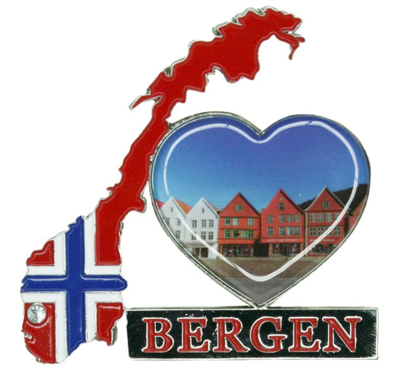 Magnet, norgeskart Bergen