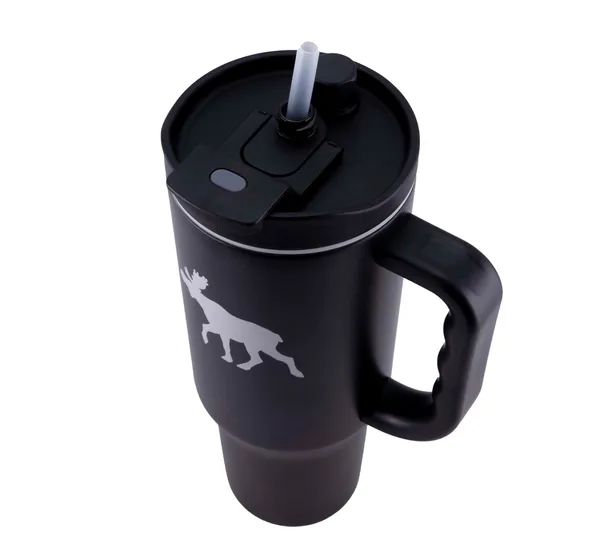 Main Image Tumbler with moose, black