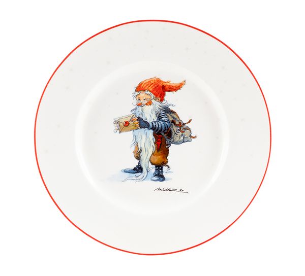 Hovedbilde Asjett, Nisse med julepost 'Midthun' Nr 14