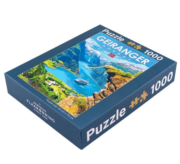 Main Image Puzzle, Geiranger, retro, 1000 pieces