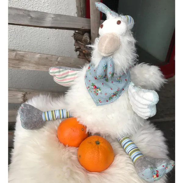 Main Image Hen with blue scarf