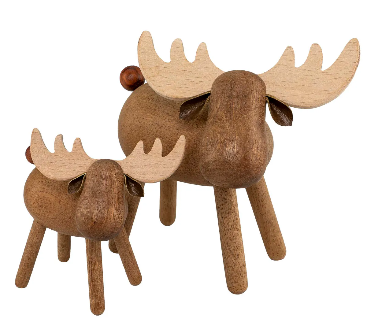Moose made of wood, dark beech, large