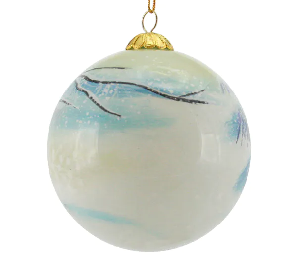 Main Image Glass bauble, Santa with deer