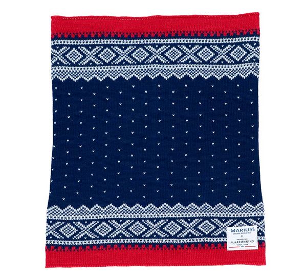 Hovedbilde Hals med Mariusmønster, blå/hvit/rød, 100% ...