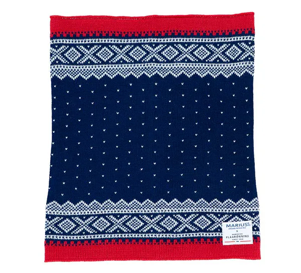 Hovedbilde Hals med Mariusmønster, blå/hvit/rød, 100% ...