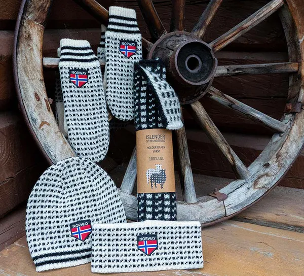 Main Image Knitted mittens Islender, white/black
