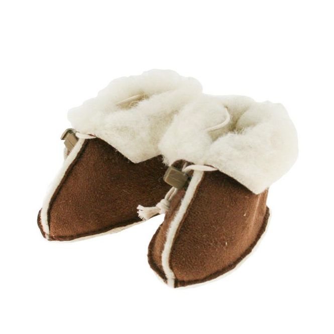 Main Image Woolly baby slippers, brown
