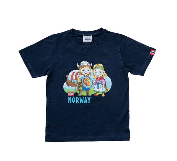 Hovedbilde Barne-t-skjorte, Vikingbarn, blå