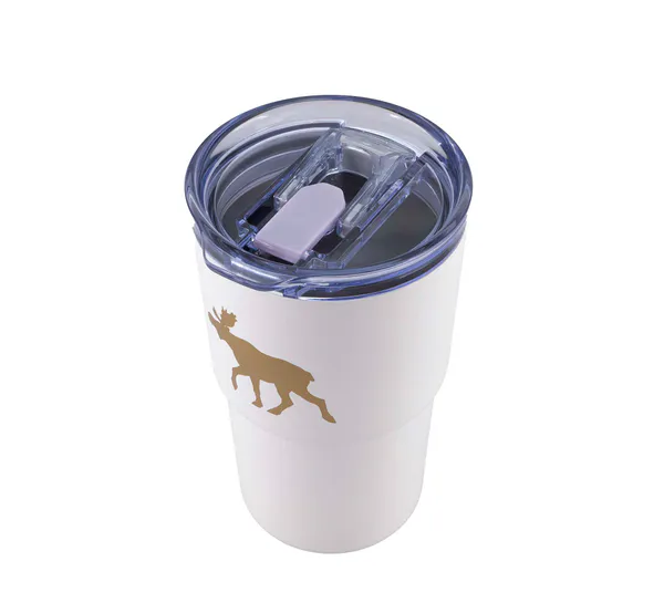 Main Image Thermo mug with moose, white