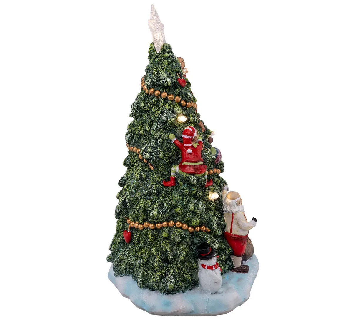 Pyntet juletre med LEDlys, grønt