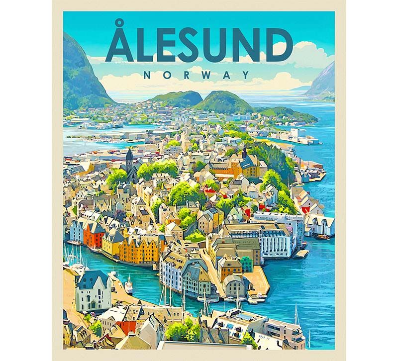 Poster, Ålesund, retro