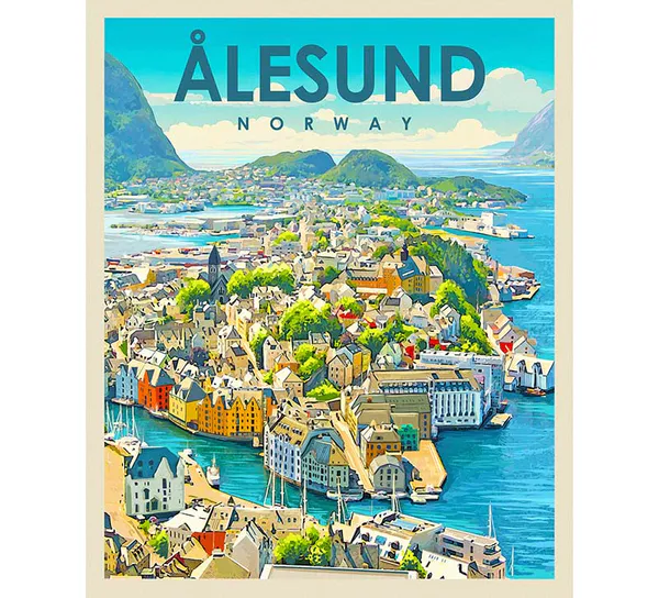 Hovedbilde Poster, Ålesund, retro