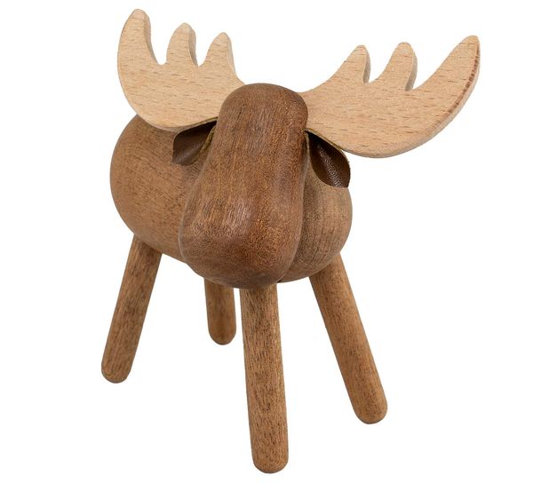 Hovedbilde Elg av tre, mørk bøk, stor