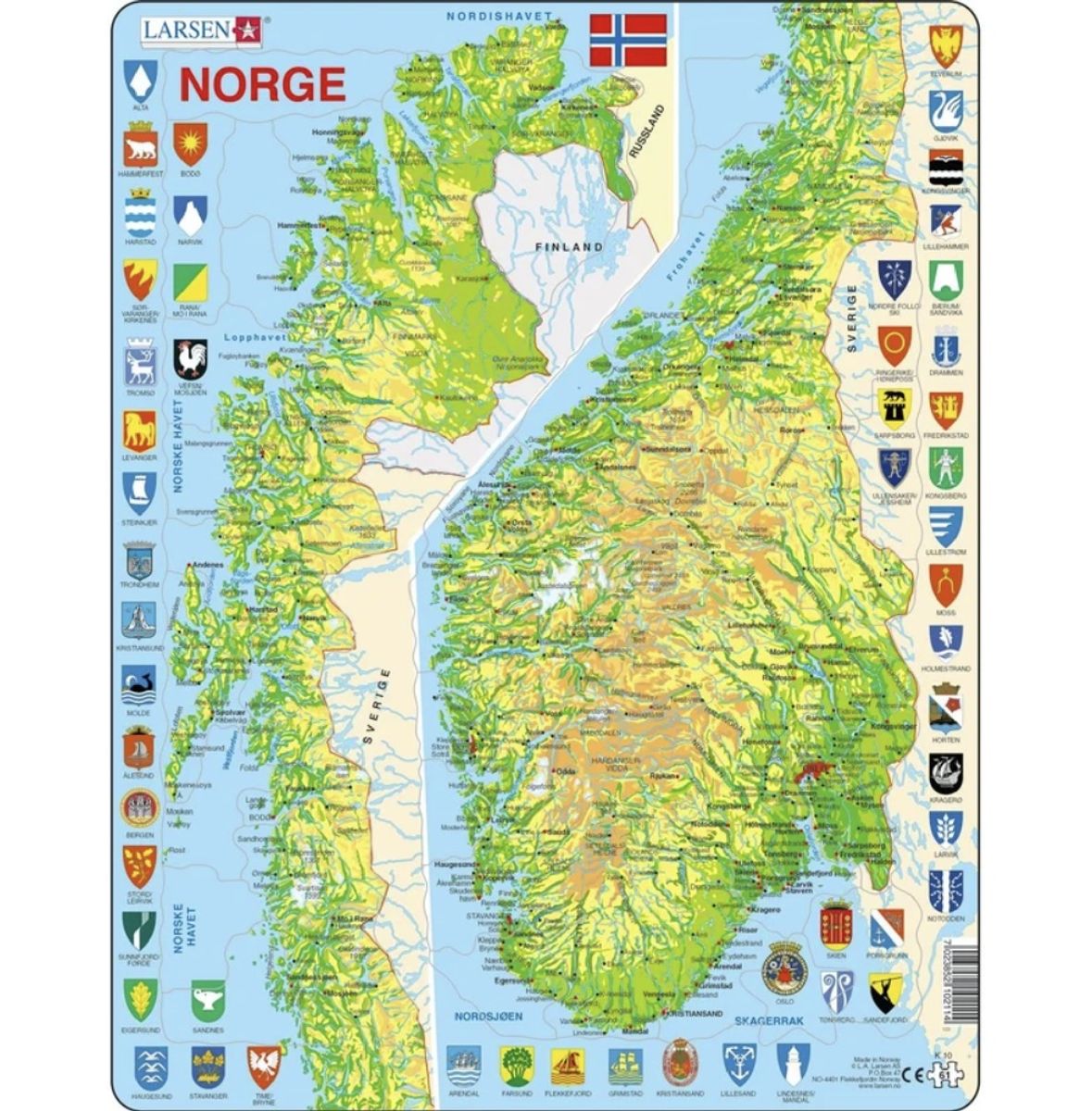Puslespill, Norgeskart,