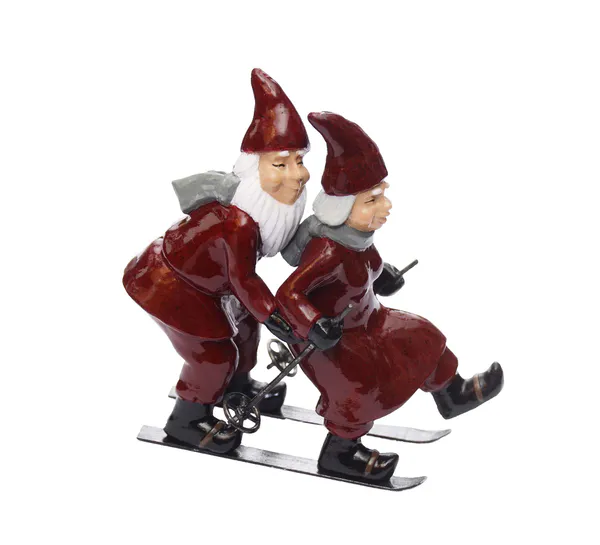 Main Image Santa couple skiing, red, Harvesttime
