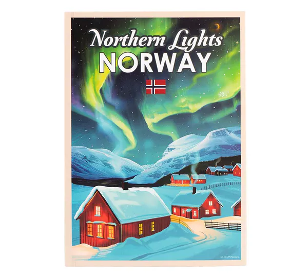 Hovedbilde Postkort, Northern Lights, retro