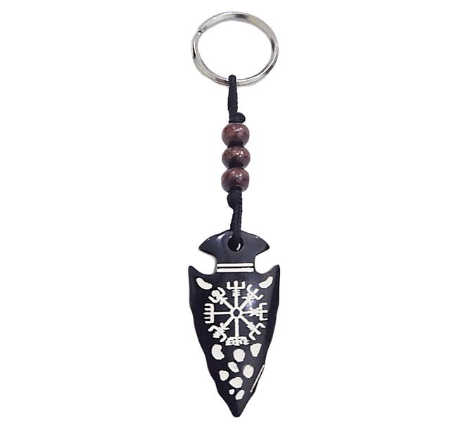 Main Image Keychain with Wayfinder arrowhead, made of horn