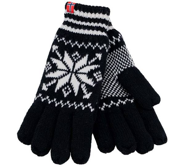 Main Image Knitted gloves star pattern black/white