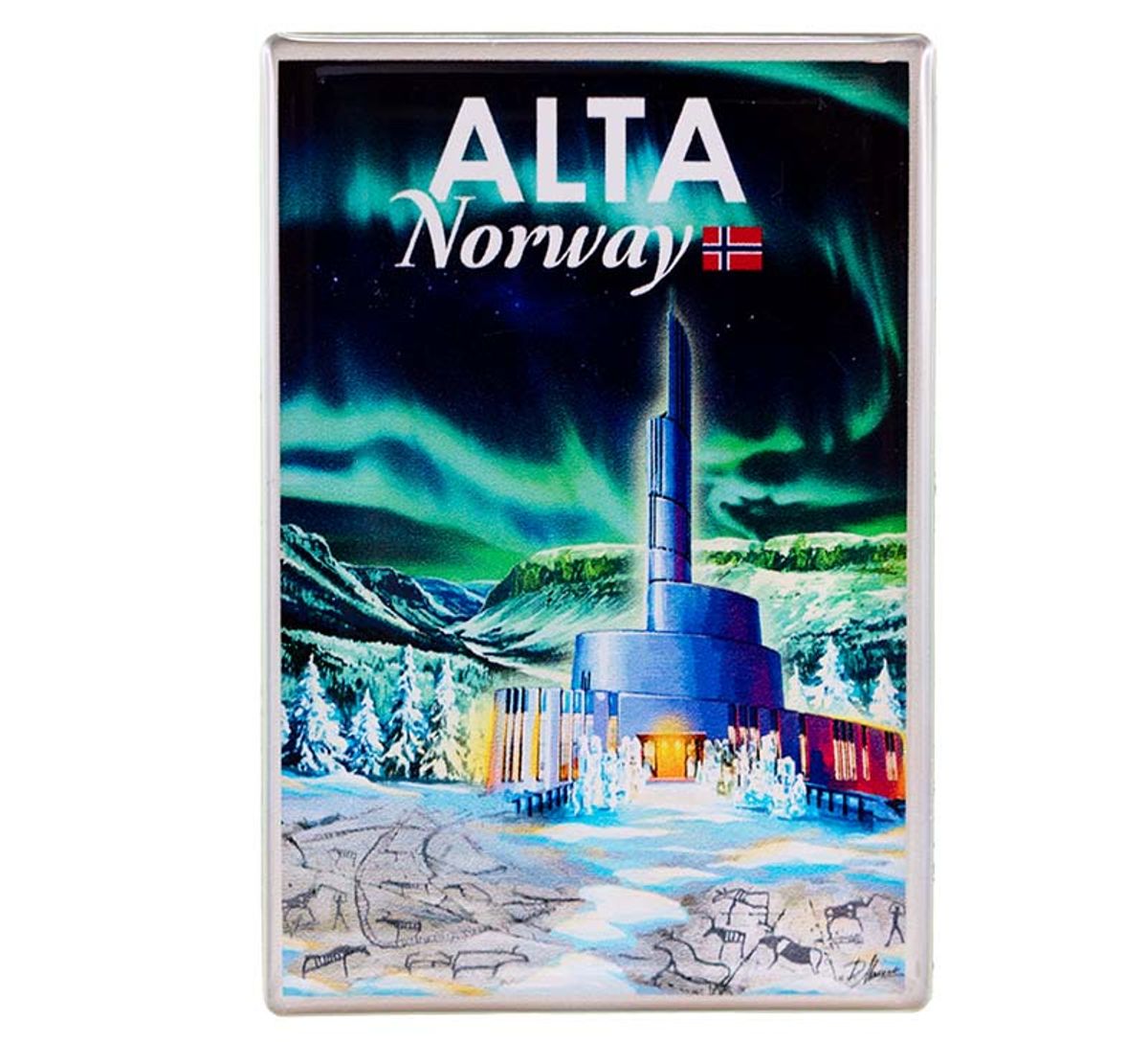 Magnet Alta, retro, grå helleristninger
