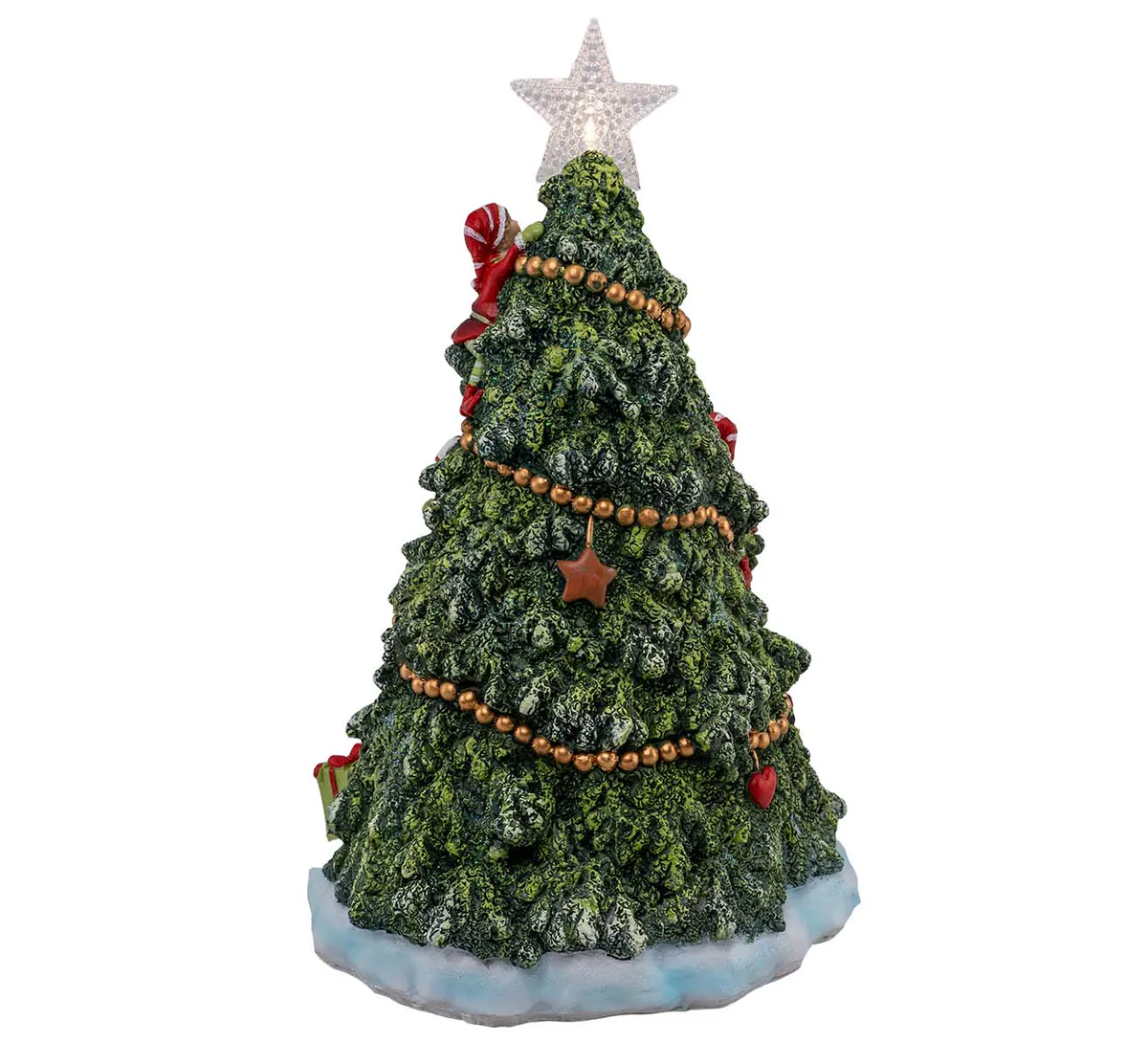 Pyntet juletre med LEDlys, grønt