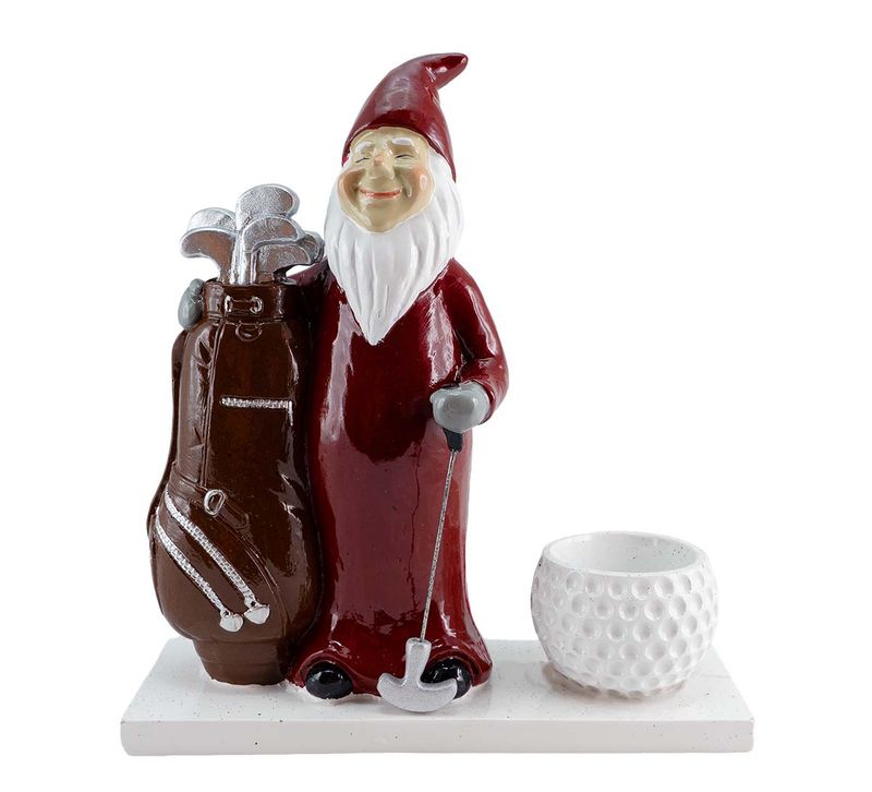 Golfer, santa with a tealight, Harvesttime