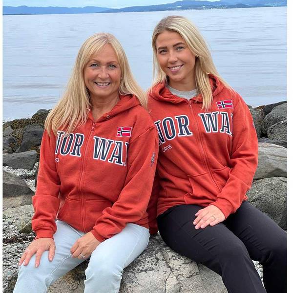 Main Image Hoodie with zip, Norway, orange