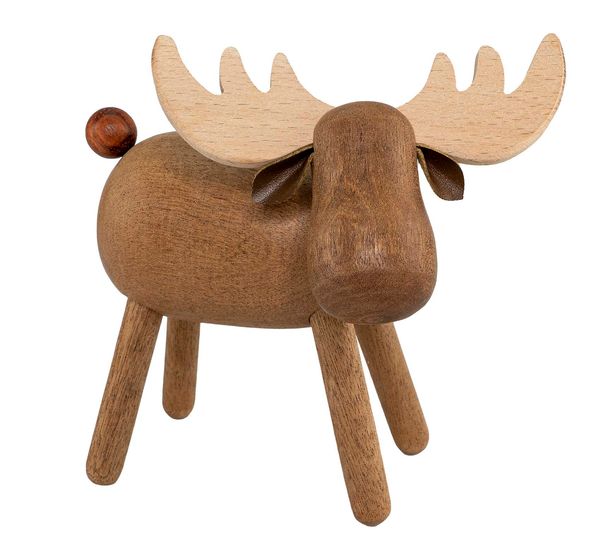 Hovedbilde Elg av tre, mørk bøk, stor