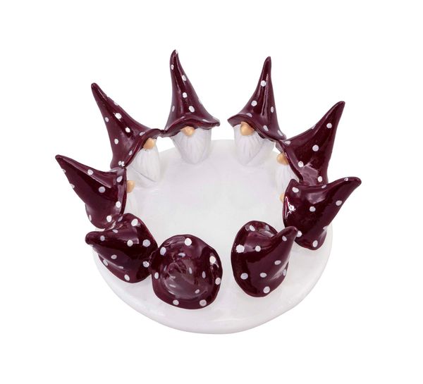 Main Image Red/white Santas in a circle, 13,5 cm, ...