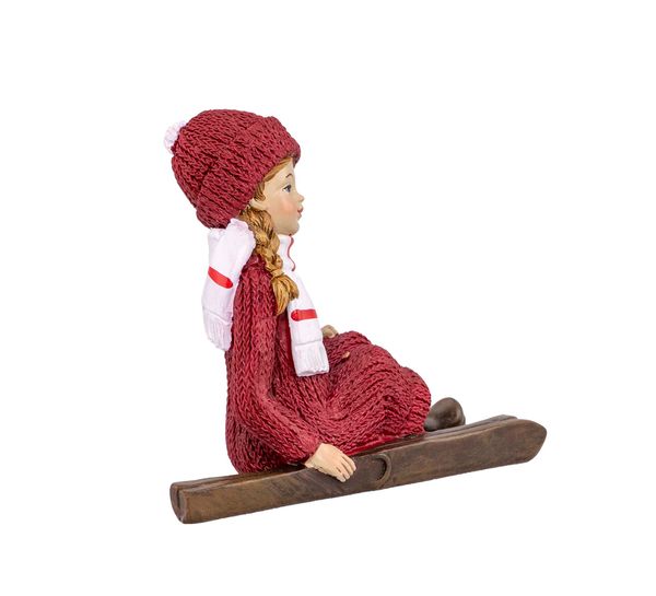 Main Image Girl with skis, sitting