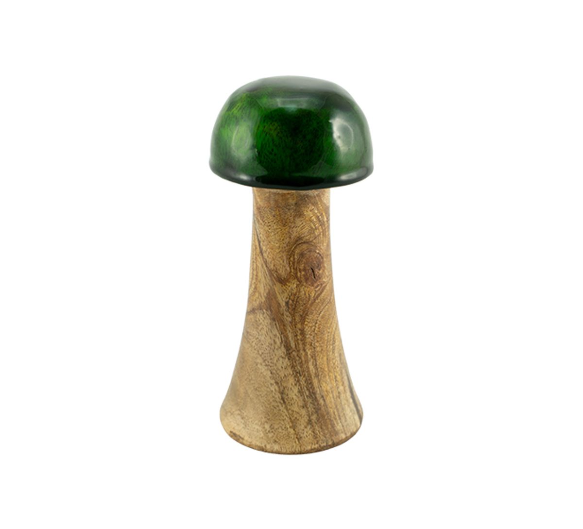 Antique wooden mushroom, green, F-design