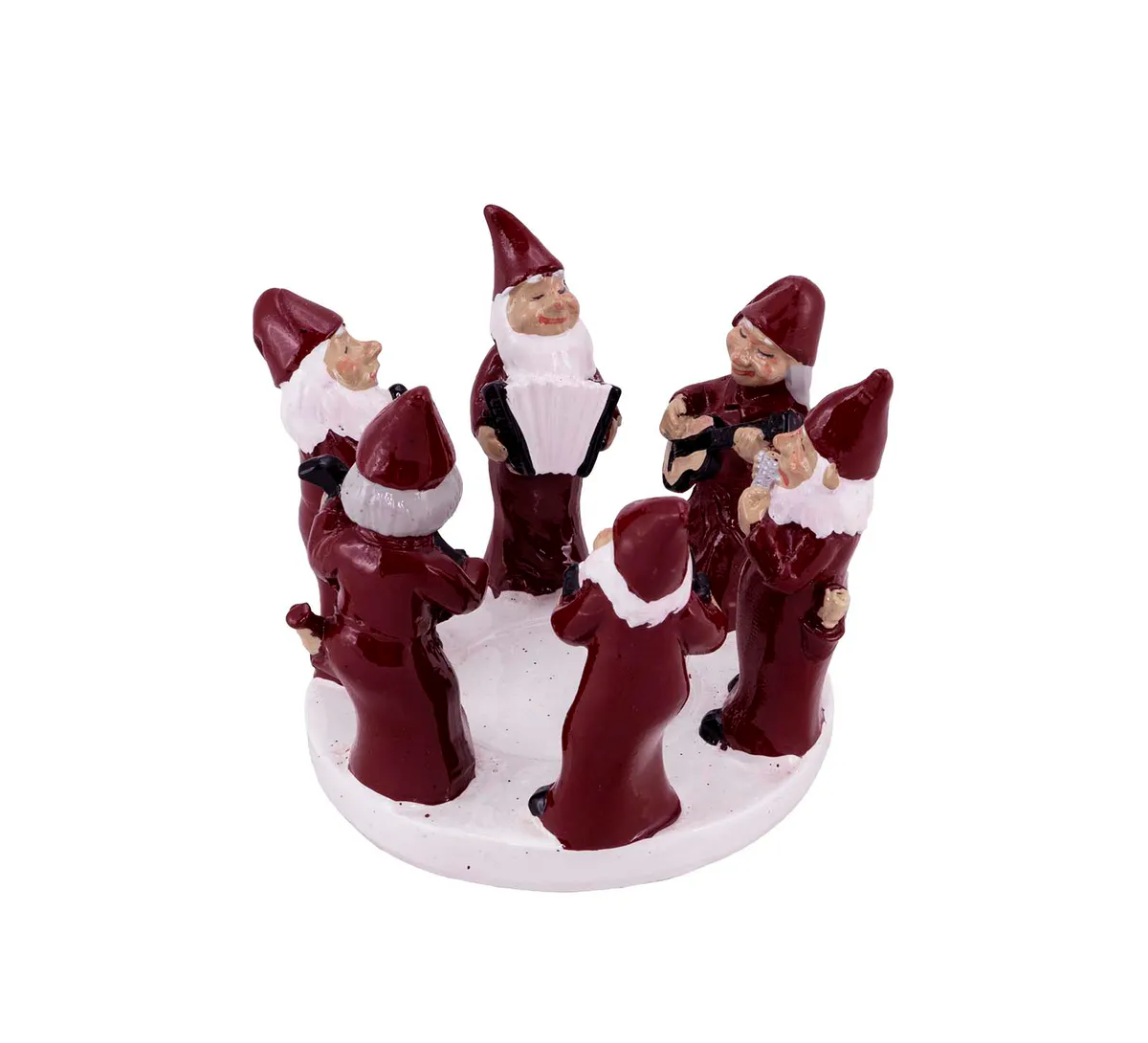 Santas playing in a band, red, 9,5 cm, Harvesttime